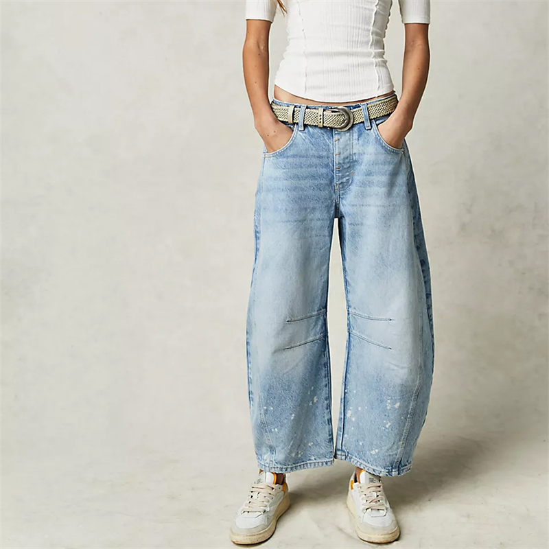 Title 27, Cropped Jeans for Women y2k Aesthetic Solid Col...