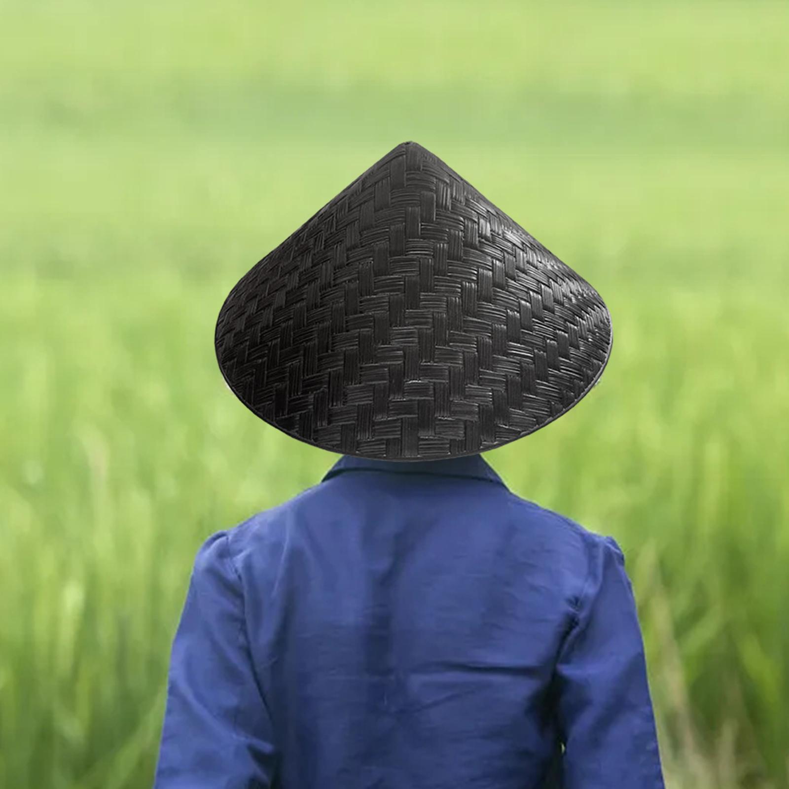 Bamboo Braided Hat Kids Handicraft Weaved Hard Hat Cosplay Knight Rice Paddy Hat for Summer Boys Farming Outdoor Crafting