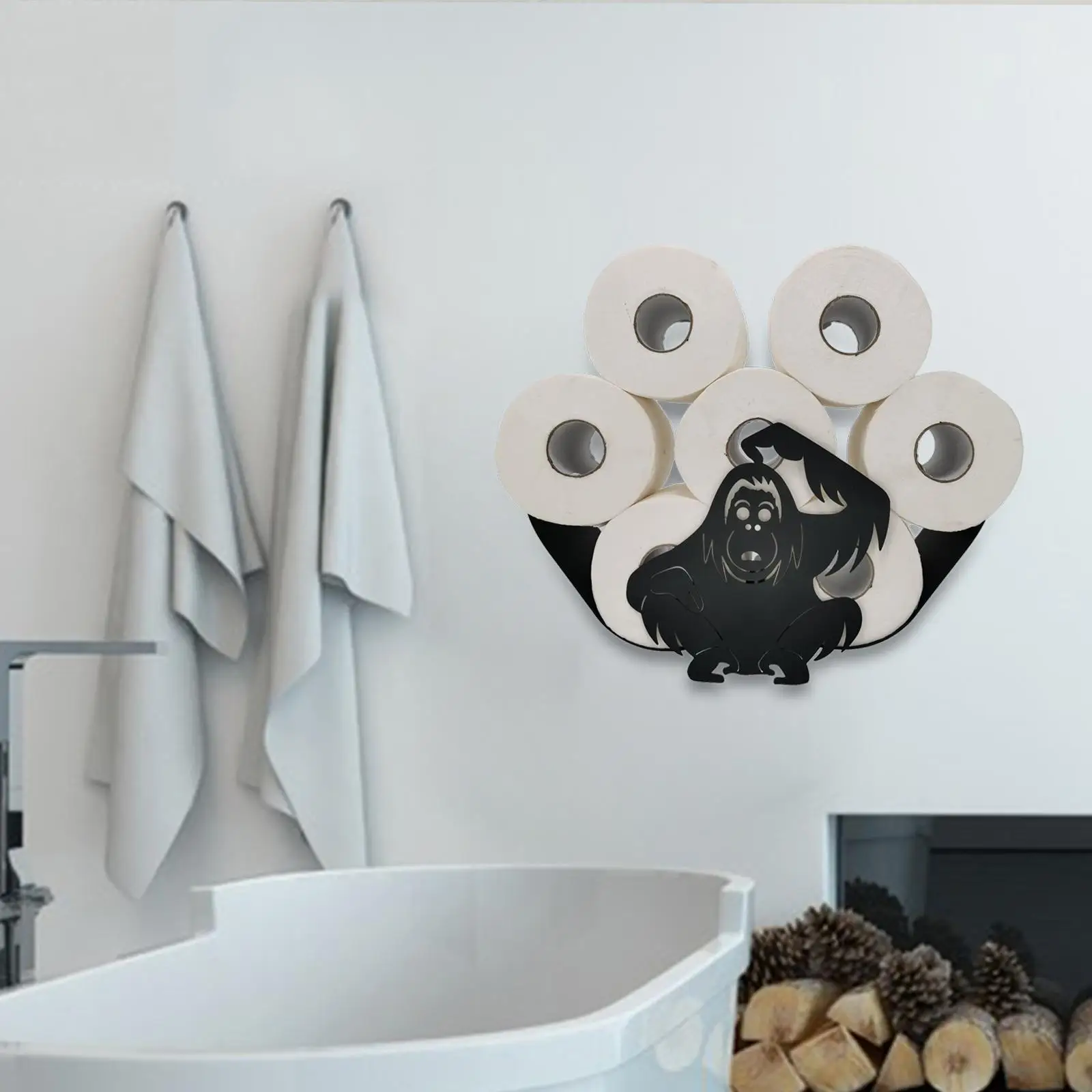 Chimpanzees Shaped Tissue Paper Holder Tissue Paper Storage Stand Tissue Roll Storage Shelf for Toilet Hotel Bedroom