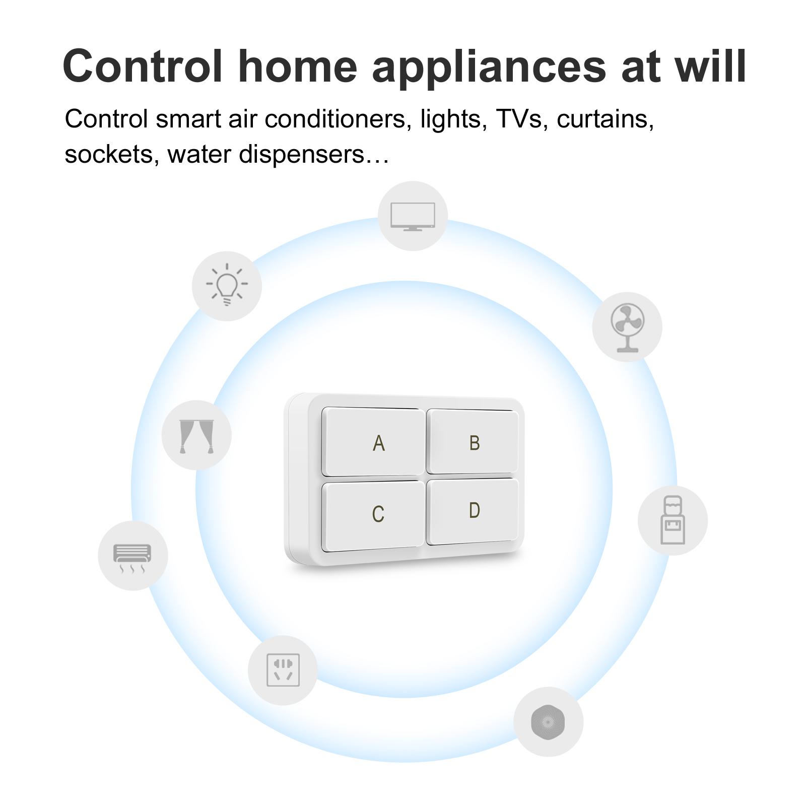 Wireless Free Sticker Panel 12 Scene Button Switch