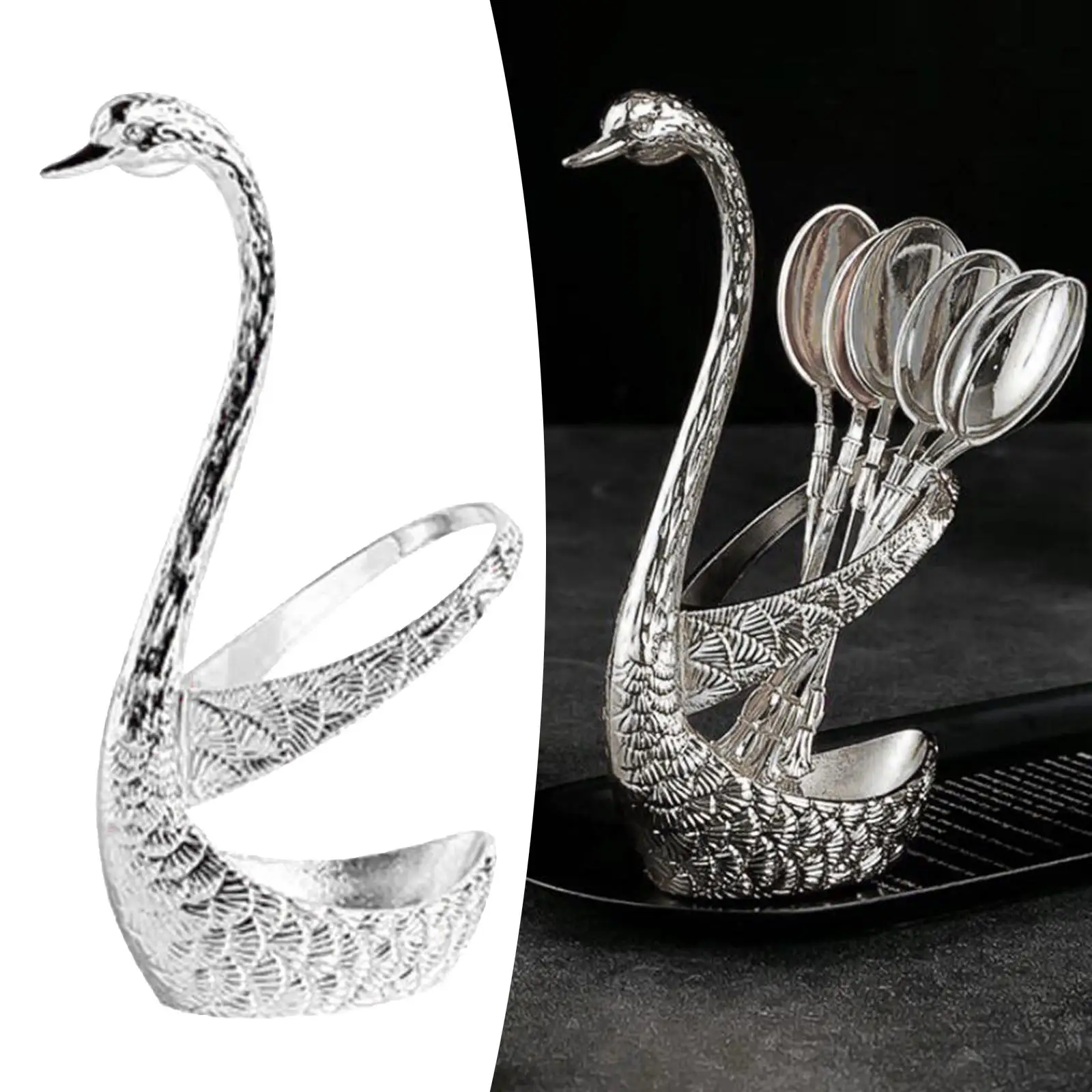Swan Base Coffee Spoon Holder Stand Organizer for Home Use, Bar, Restaurant