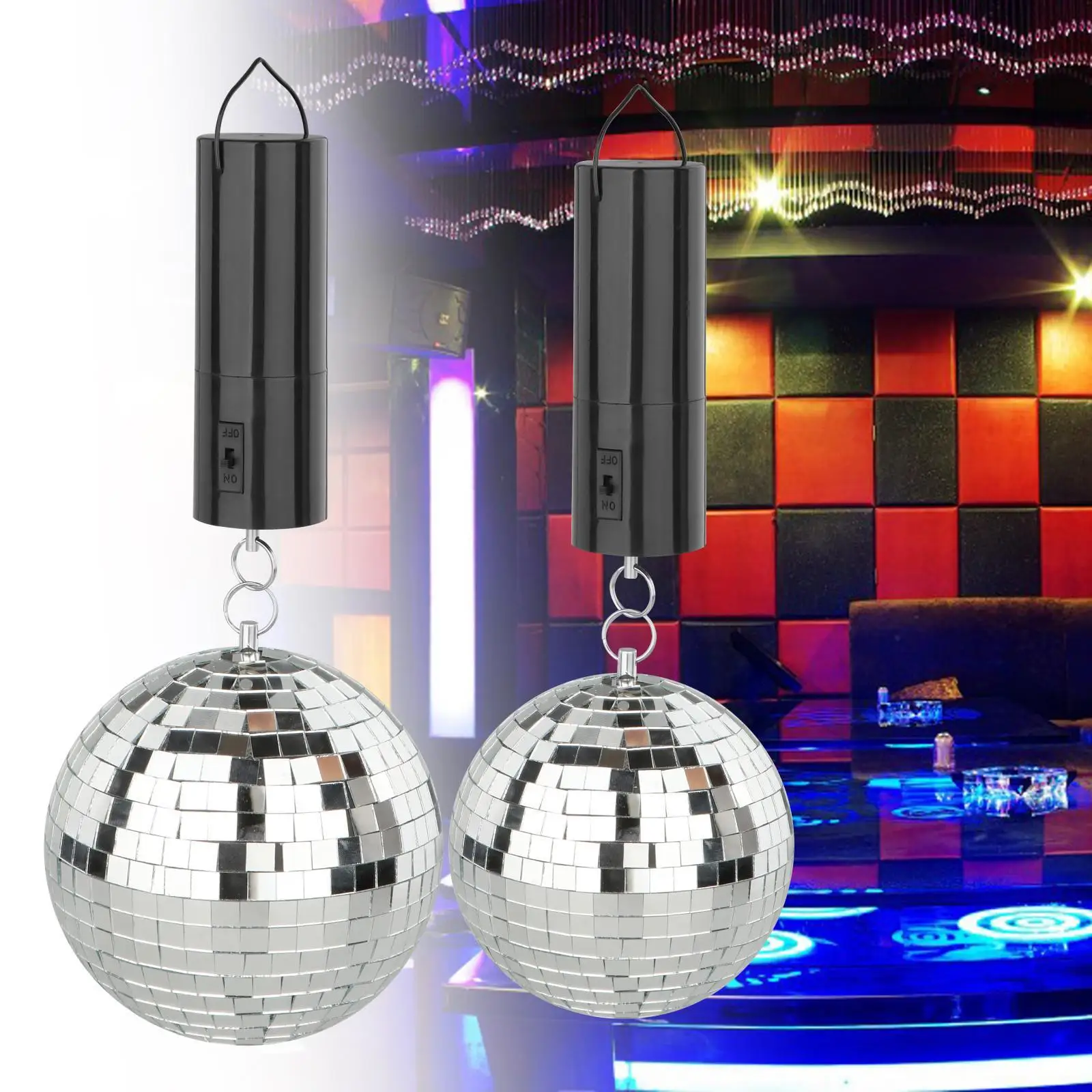 Disco Ball with Hanging Ring Mirror Reflection Ball Hanging Disco Mirror Ball for Banquets Christmas Night Clubs DJ Birthday