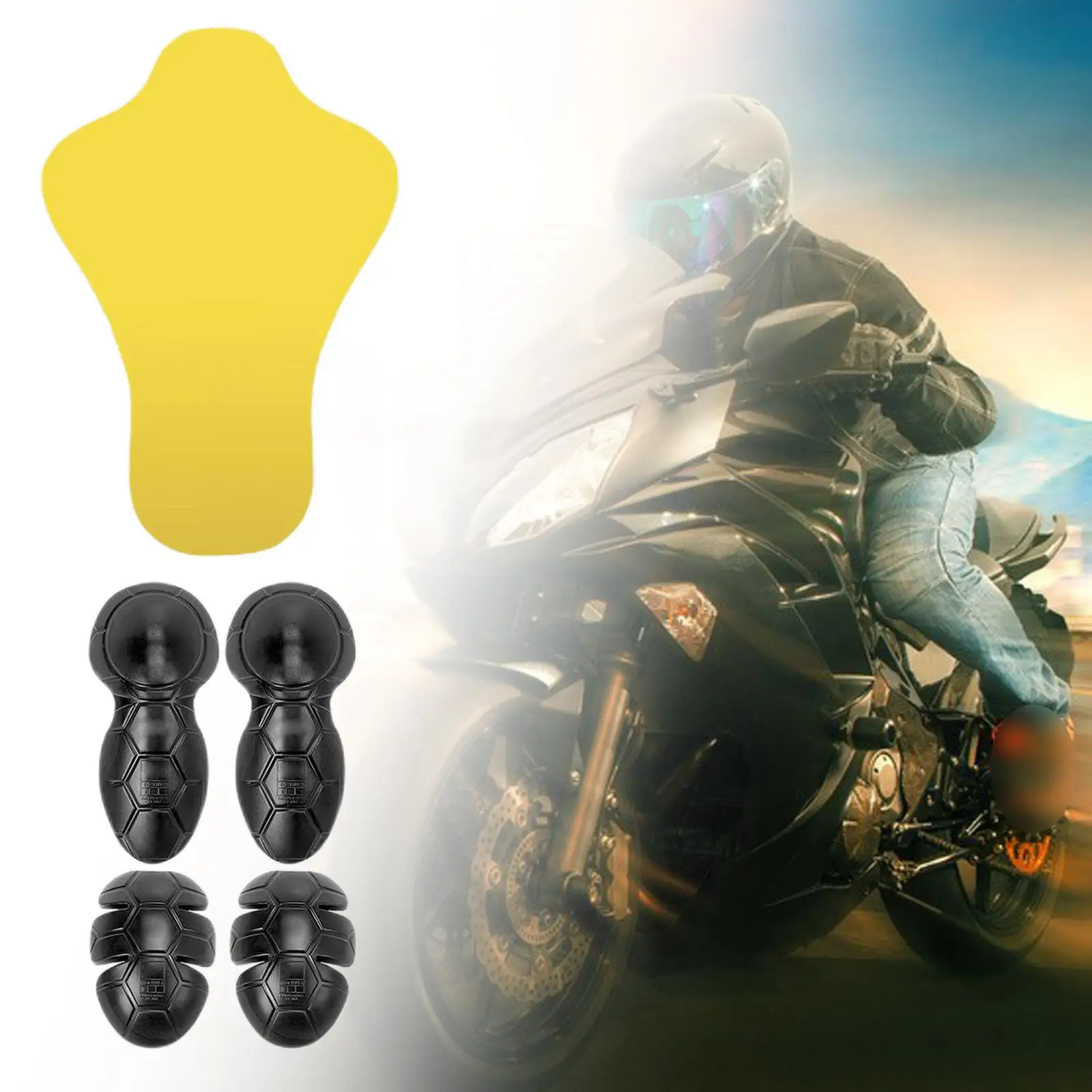 5Pcs Motorcycle Armor Protective Inside Gear Back Elbow Shoulder Universal