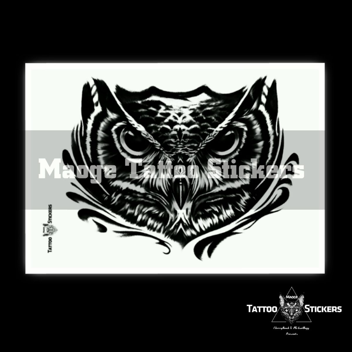 Punk Eule Tattoo wasserdicht temporäre Tattoo dauerhafte gefälschte Tattoo für Frau Männer Hip Hop Hals Arm Tattoo Goth Tattoo Aufkleber – Detail 2