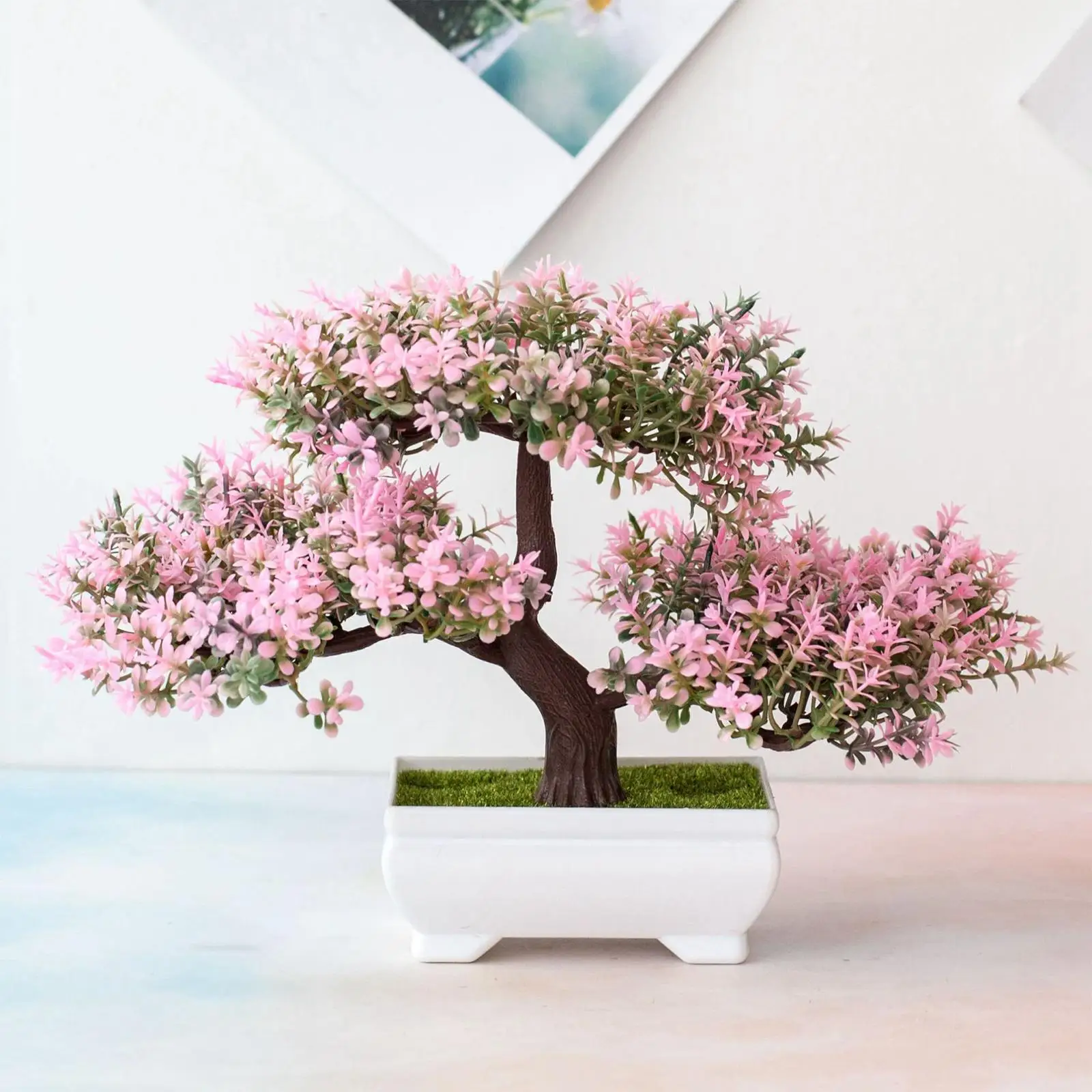 Artificial Bonsai Tree,Fake Plant Decoration,Potted Artificial House Plants, Japanese Pine for Desktop, Zen Garden, Home Decor