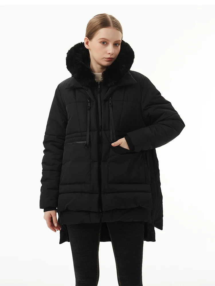 jaqueta de inverno feminina, capuz de bolso,