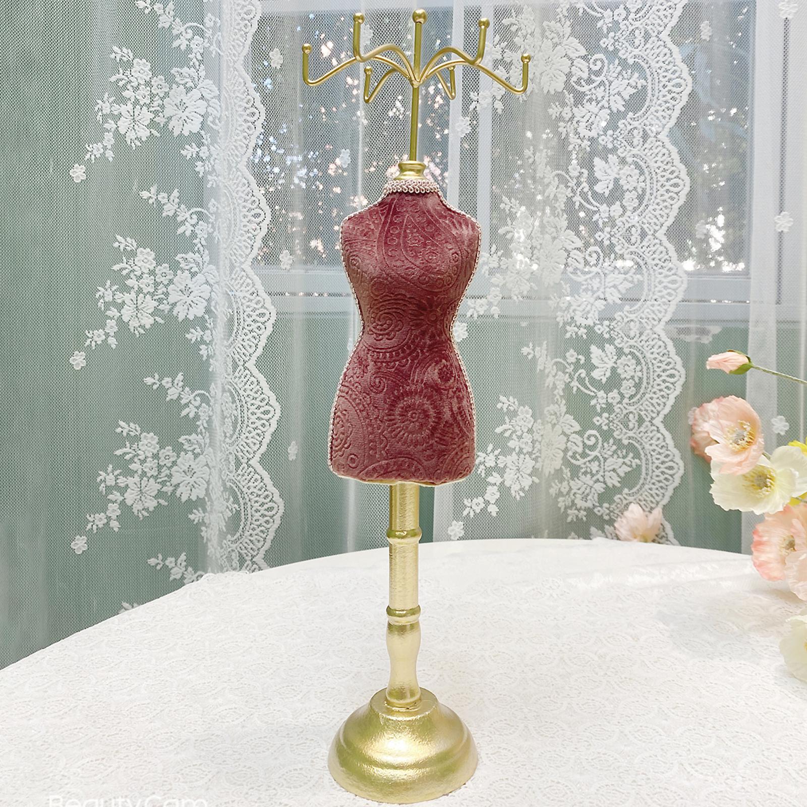 Jewelry Holder Stand 3D Decoration Human Model Presentation Antique Velvet Display for Bracelet Showroom Countertop Home Shelves