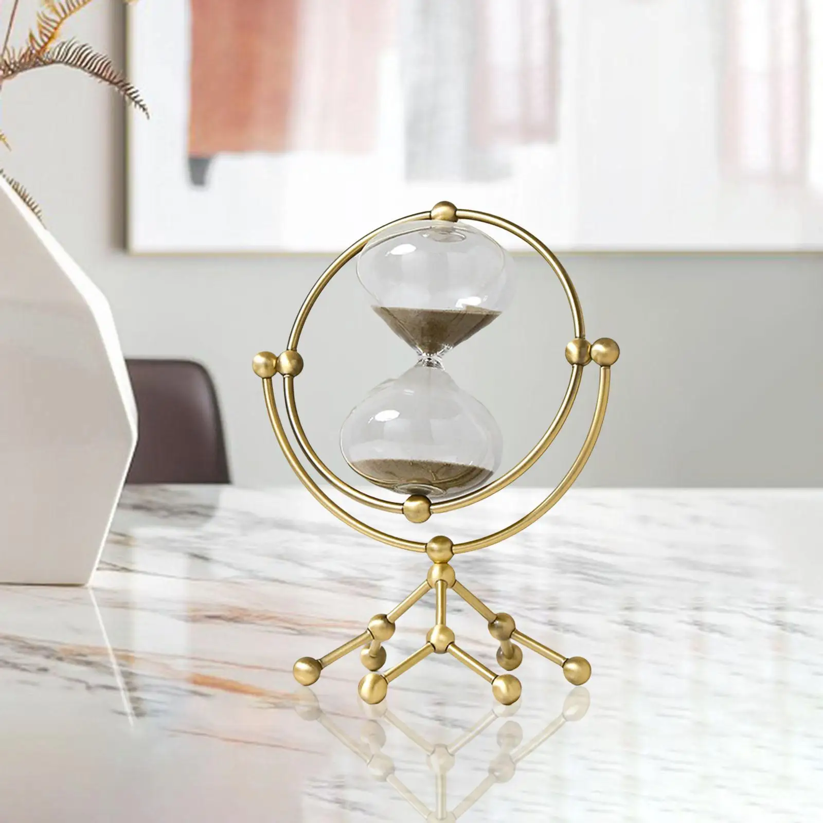 30 Minutes Hourglass Clocks Hourglass Craft Figures Vintage Creative Decorative Metal Tabletop Furniture for Office Living Room