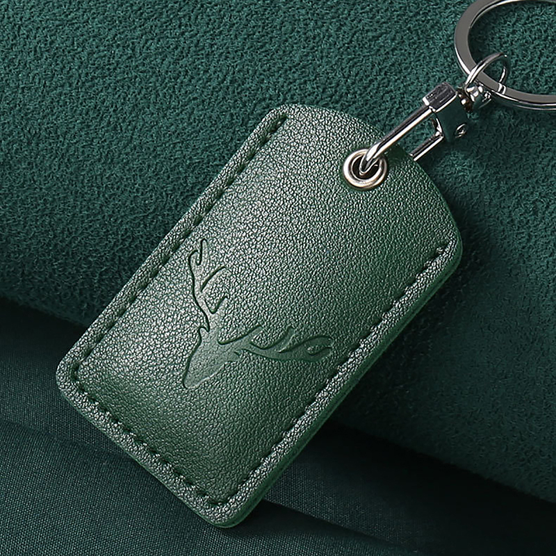 1Pc Access Card Case Leather Card Holder Keychain Key Ring Door Lock Access Tags ID Card Case Keychain Access Card Bag
