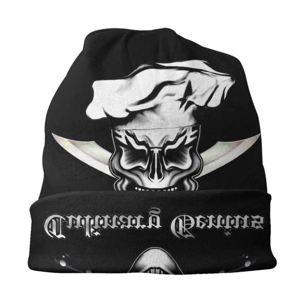 Benutzerdefinierte lustige Kochen Schädel Messer Chef Motorhaube Hut Stricken Hüte Männer Frauen Mode Unisex Erwachsene Winter warme Mützen Kappe – Detail 21