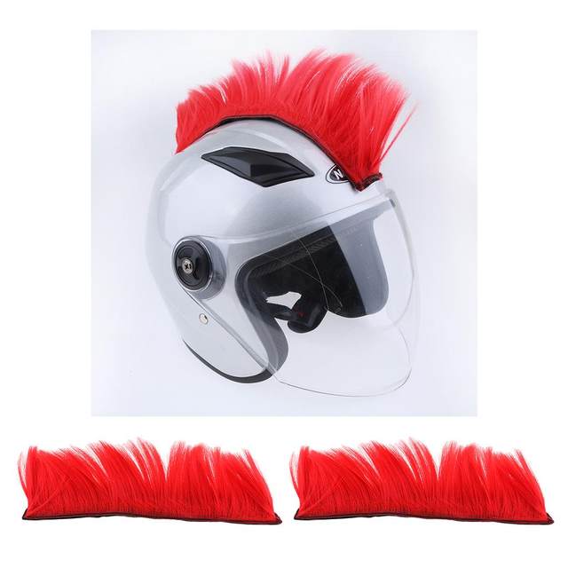 2x Motorcycle Skinhead  Punk    Costumes Hairpiece Red