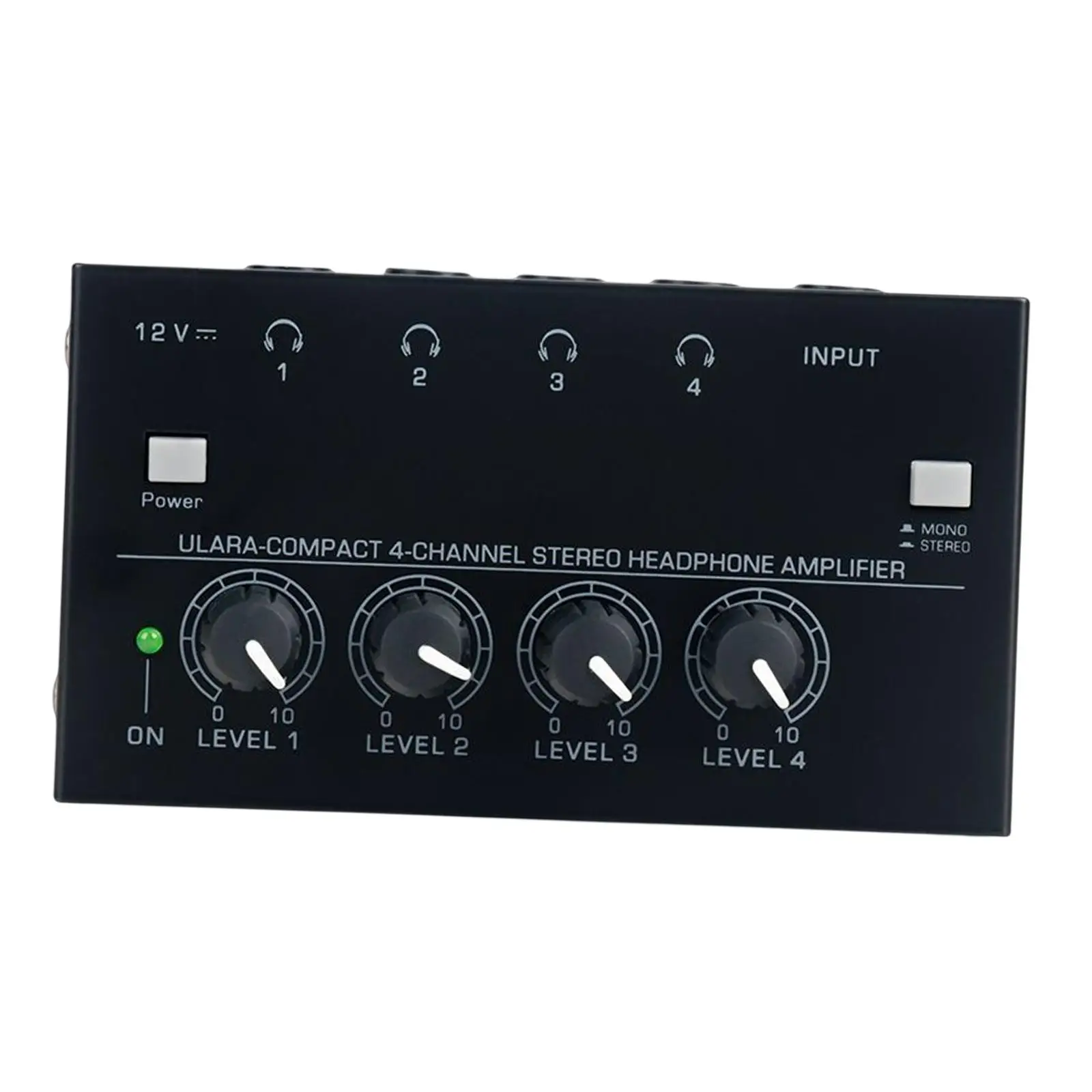 stereo Headphone Amplifier Stereo Audio Amplifier 4 Channels Headphone Splitter Amplifier for Studio and Stage