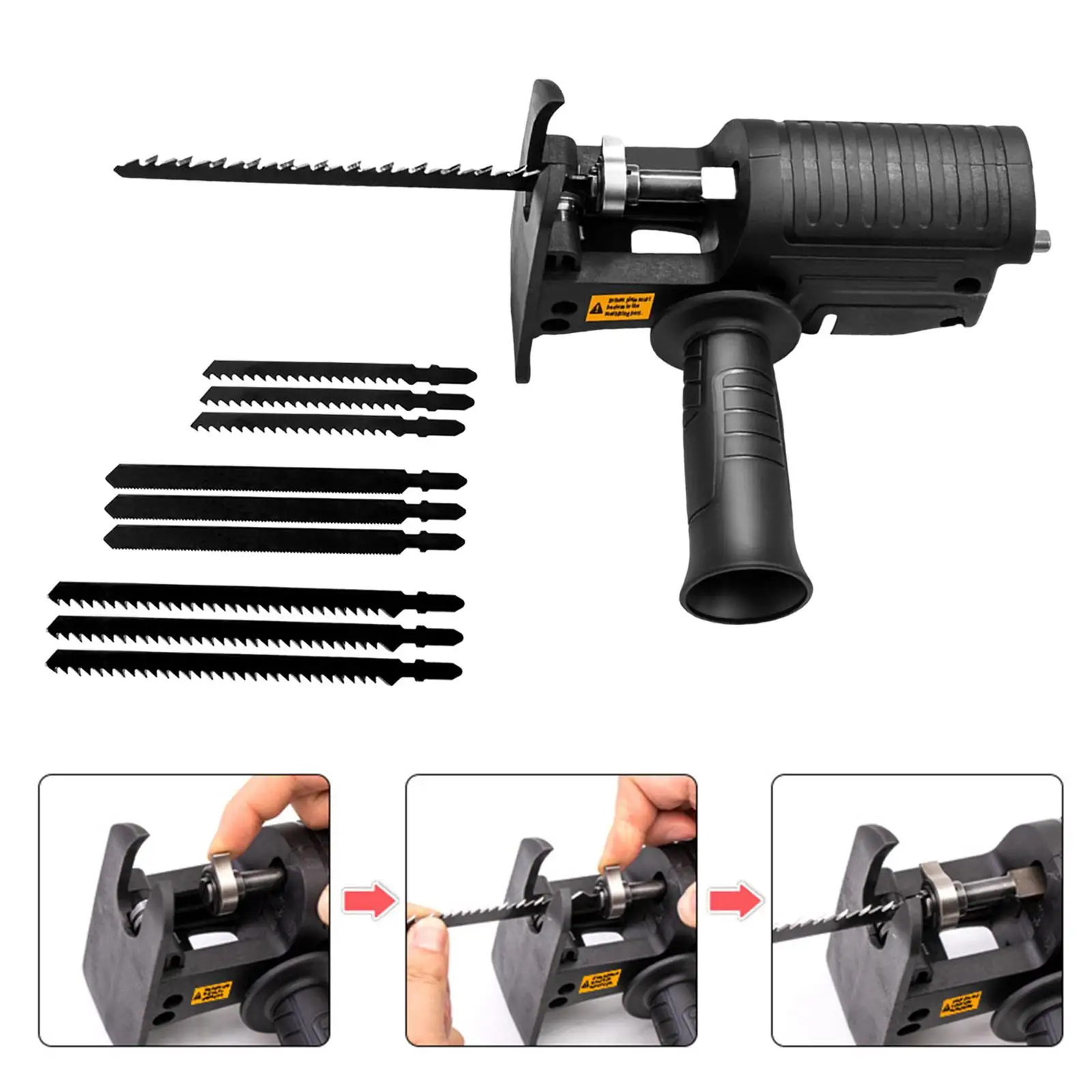 Portable Electric Drill Adapter Woodworking Cutting Tool with 9Pcs Sawblade