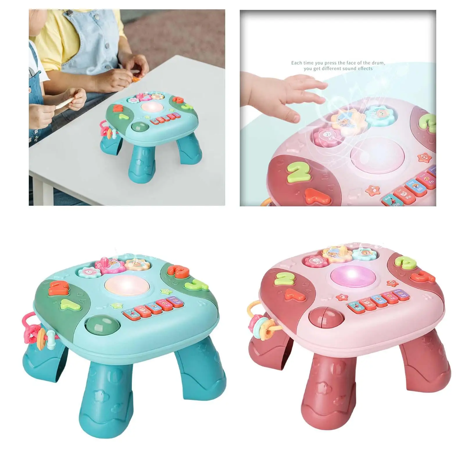 Portable Musical Learning Table Sensory Sound Toy Early Development Activity Toy Educational Learning Toy for Children Kids