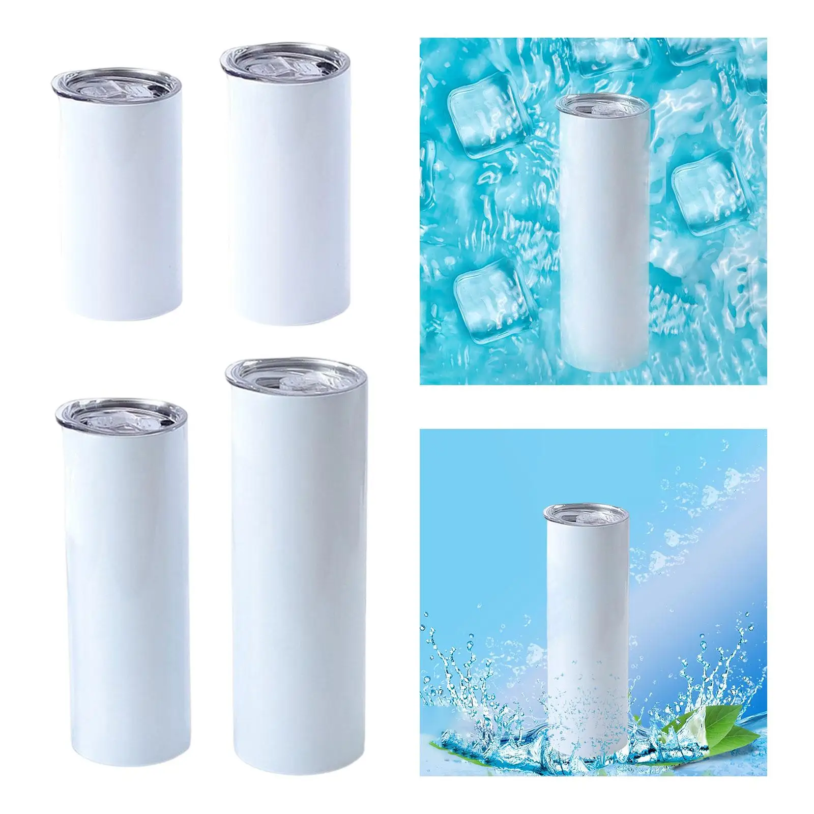 Sublimation Straight Skinny Slim Tumbler with Lid Water Tumbler for DIY Gift