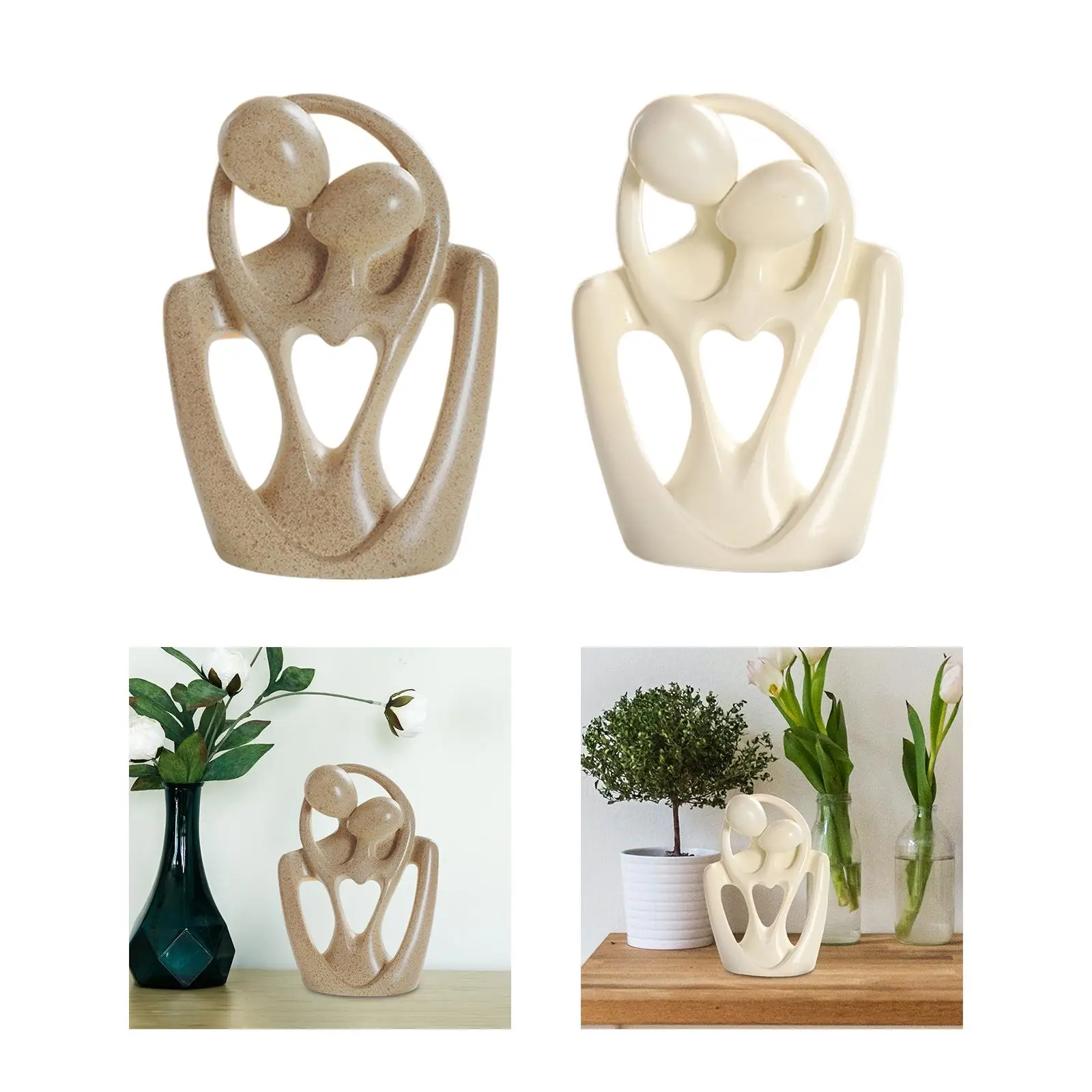 Couple Statue Abstract Figurine Couple Sculpture Nordic Style Abstract Sculpture for Shelf Living Room Cafe Home Decoration