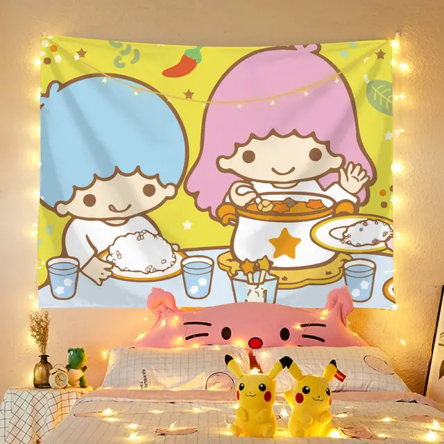 Hello Kitty Bedside Cover Cloth Tapestry Photograph Background Cloth  Oversized Cartoon Cute Kawaii Girl Room Decorative Cloth