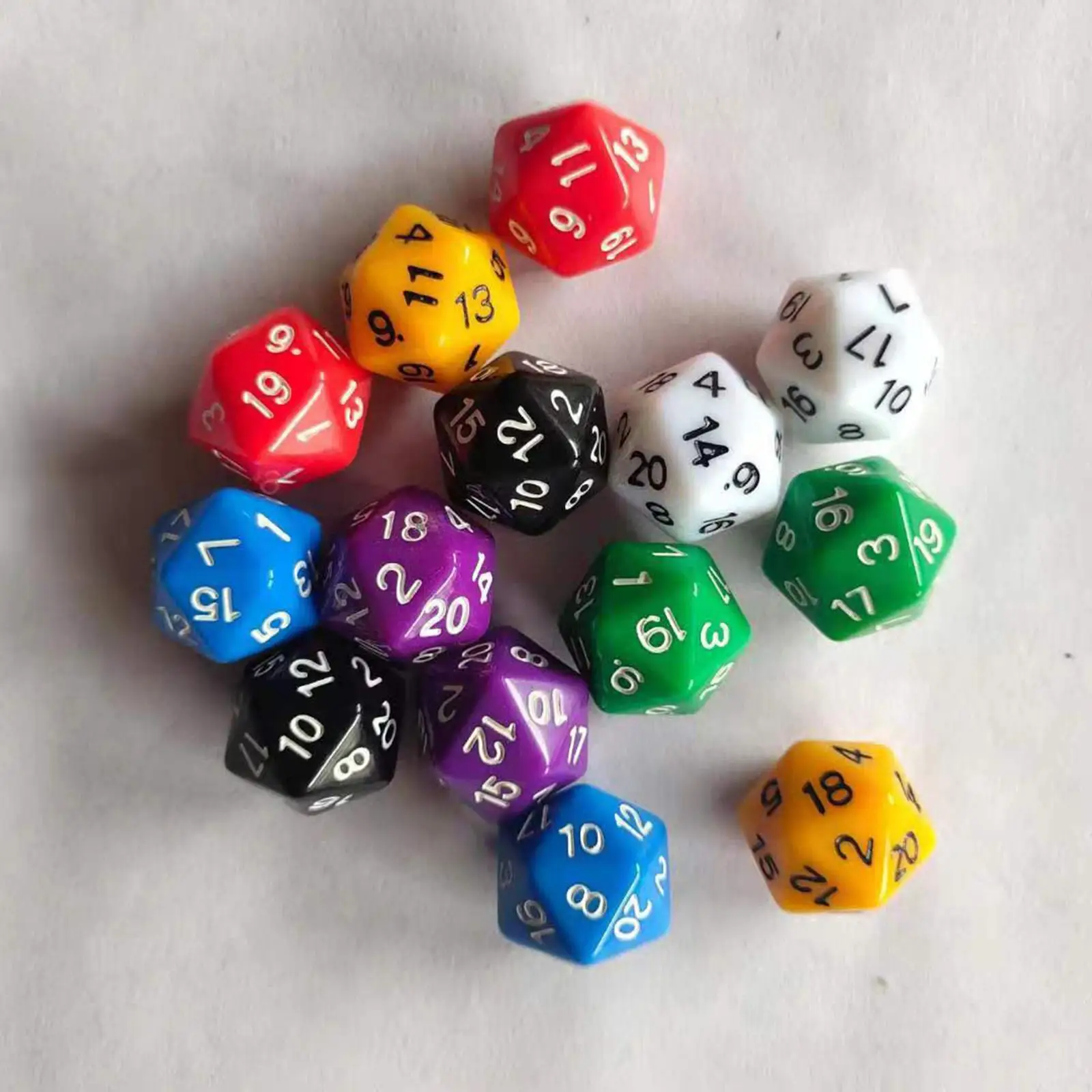 60 Pieces 20 Sided Dice Role Playing Game Dices 20mm Multi Sided Dices for Board Game Table Party Game Role Playing Game