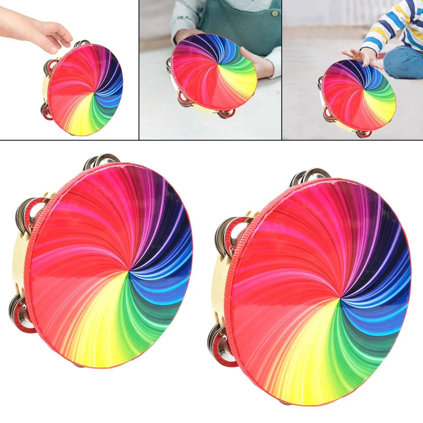 hand wooden Drum Musical Gift Hand Clap Drum Handheld Percussion Instrument Toys Tambourines for dance Adults Girls Boys