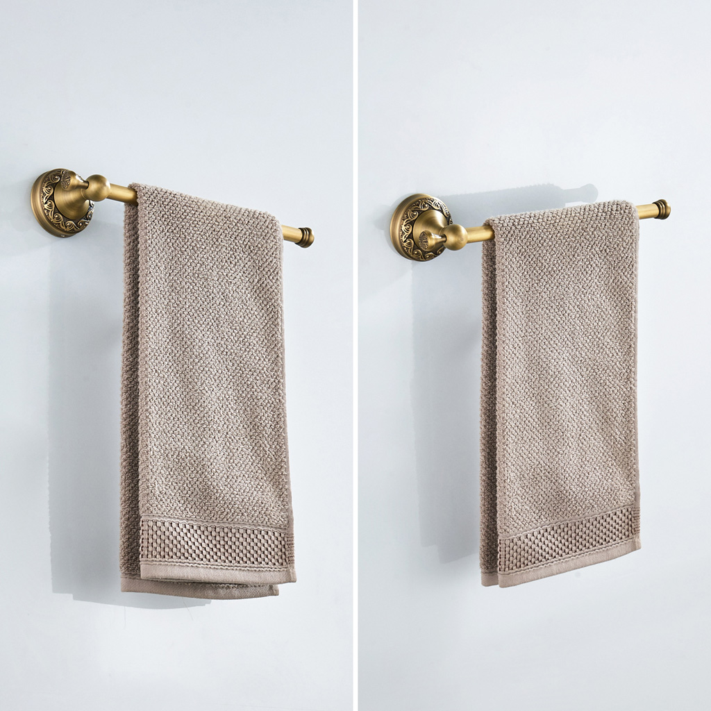 Bathroom Towel Rail Rail Shelf Made of Brass in Country Style with A Length of