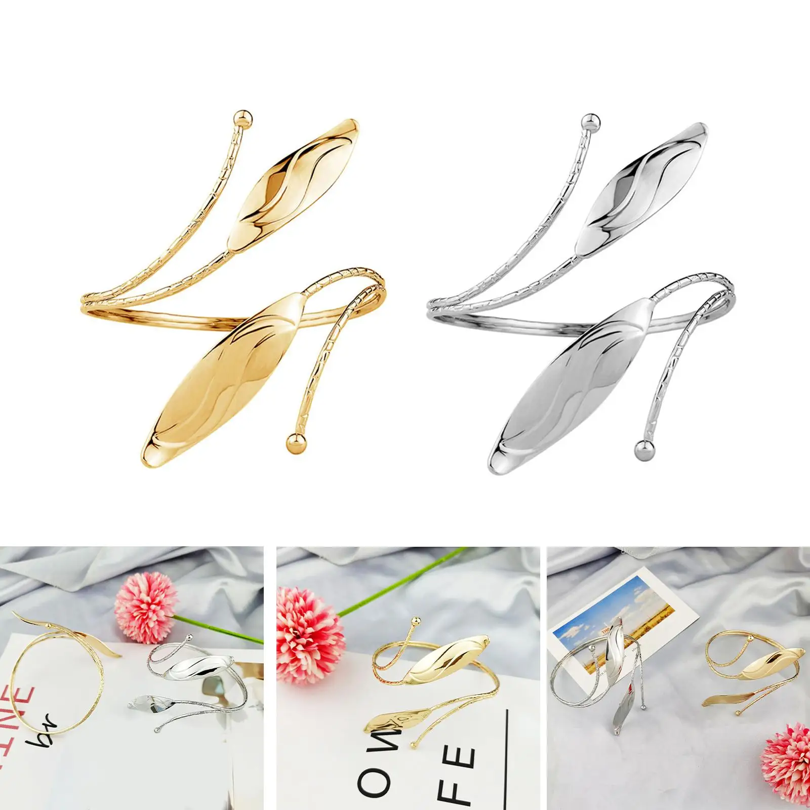 Rm Cuff Upper Rm B Cuff Brcelets for Women  Djustble Open Coil Rmlet Rmb Bngle Brcelet Costume Jewelry