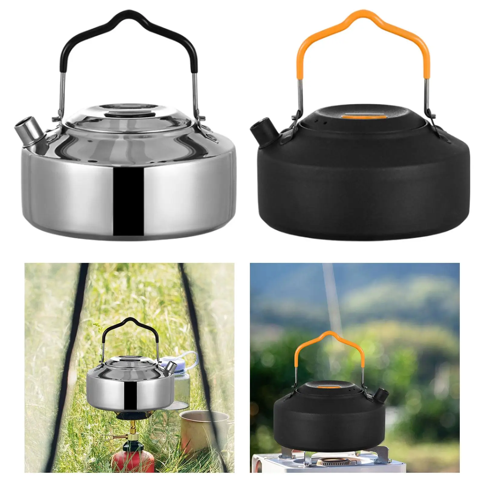 Lightweight Camping Kettle Camp Tea Pot Stainless Steel Tea Kettle Water Boiler
