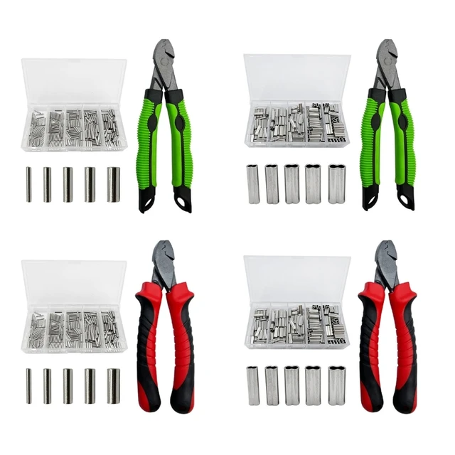 Wire Rope Crimper Fishing Crimping Tool Kits with Crimping Loop Sleeves 5  Sizes - AliExpress