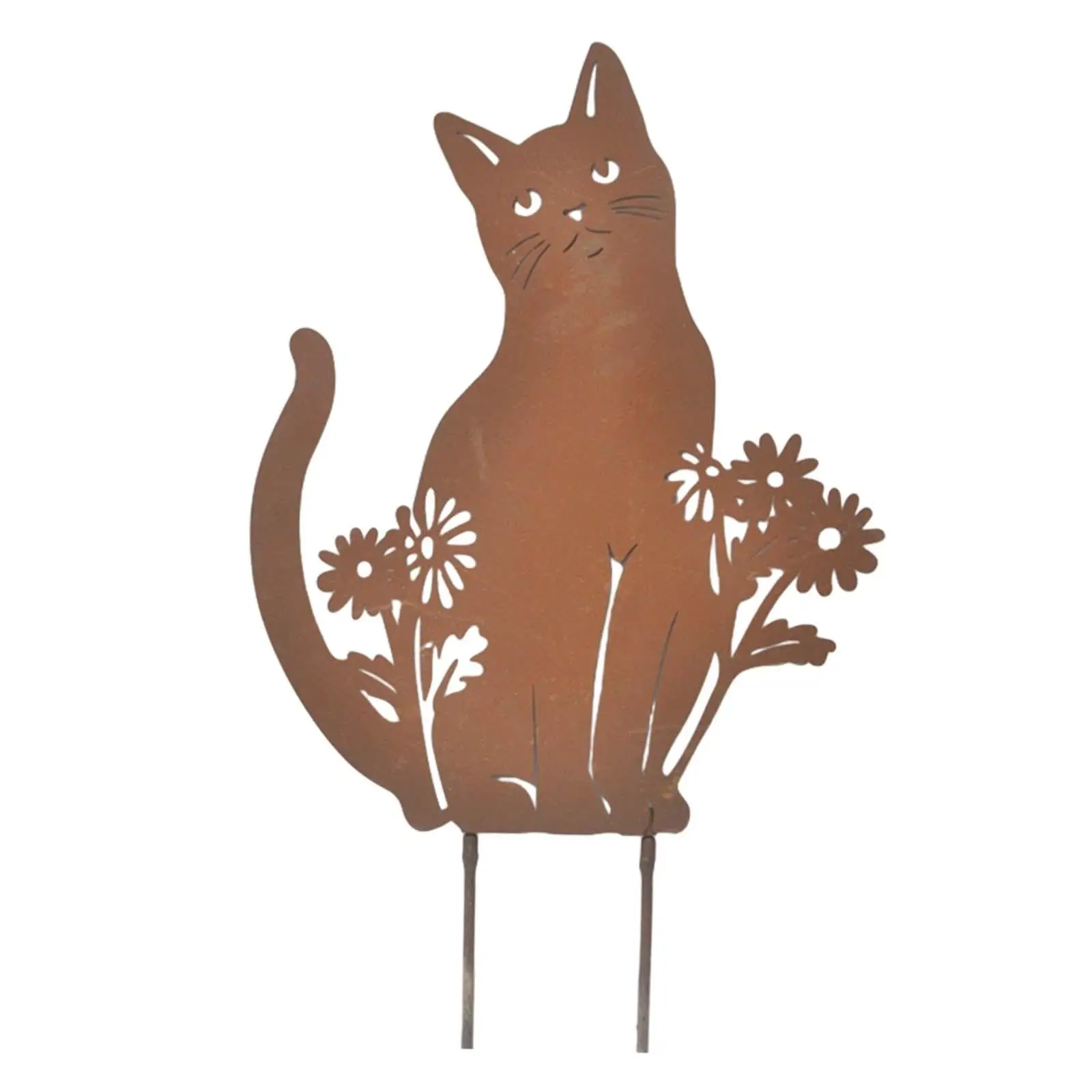 Metal Cat Garden Decor Wall Decoration Decorative Garden Stake Cat Yard Decor for Cat Lovers for Outdoor Lawn Home Decor Outside