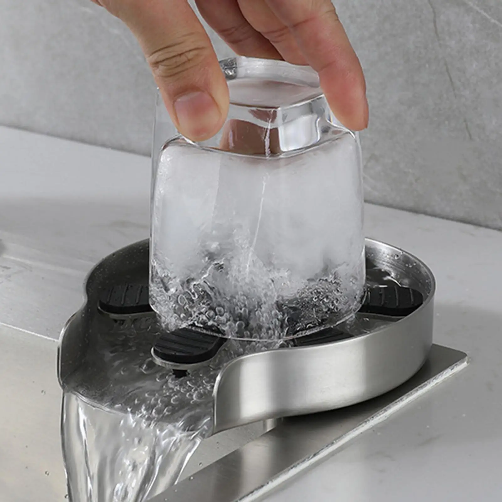 Kitchen Bar Glass Rinser Faucet Cup Washer DIY, Efficient Beer Milk Tea Cup Bottle Washer
