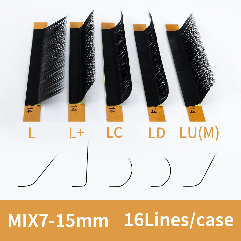 Best of GLAMLASH L / L+ / LC / LD / LU(M) / N Curl 16Rows False Eyelash Extensions Mink Black Material 7-15mm Mixed Tray L Curl Makeup Lashes Reviews & Tips