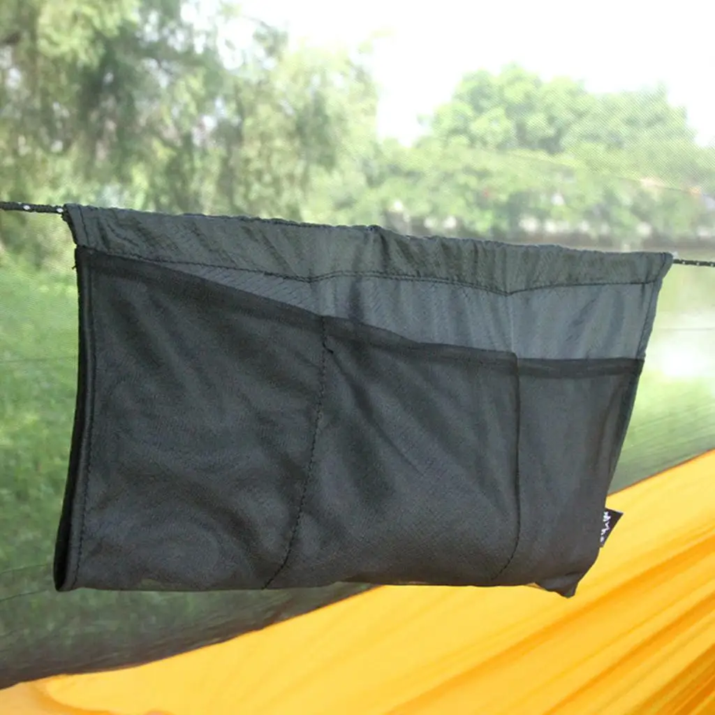 High Tenacity Nylon Mesh Bag Elastic Dangling Pouch Tool for Hiking Hammock