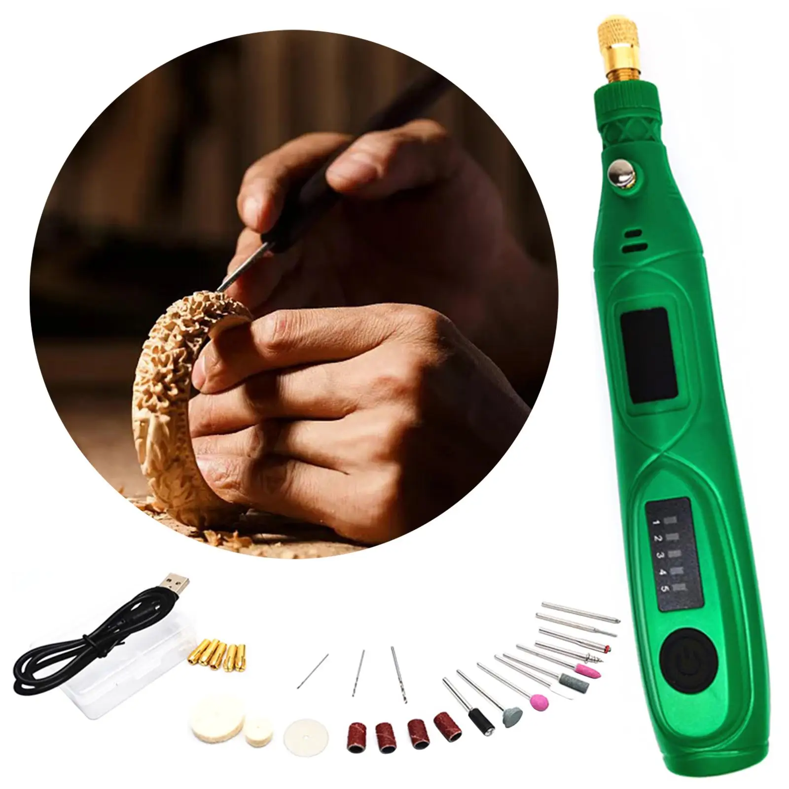 Mini Electric Engraving Pen Drill Pen Wireless Etcher Machines Jewellery Etching for Carving Cutting and Polishing Engraver Tool