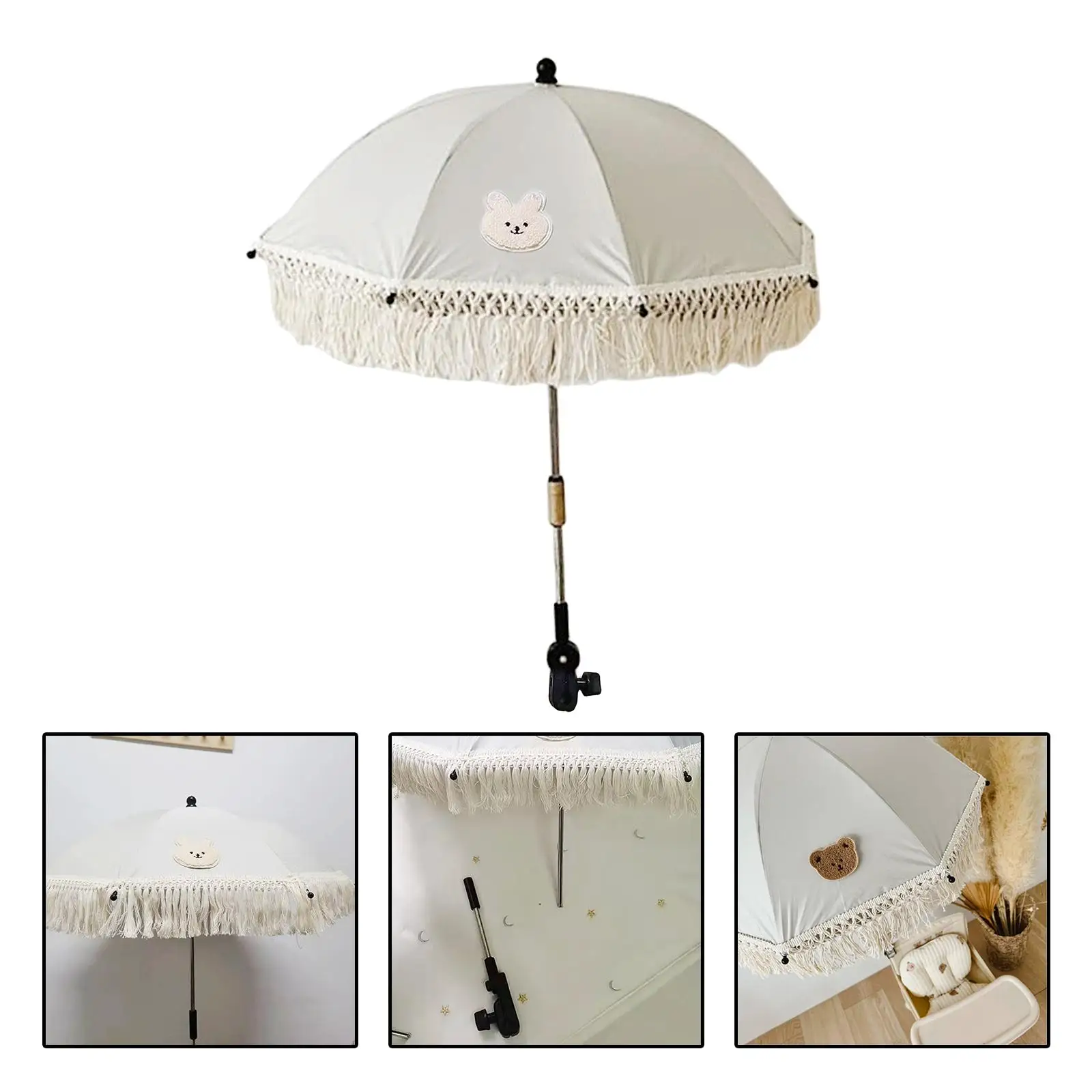 Baby Stroller Parasol, with Clamp UV Protection Universal Infant Stroller Cover