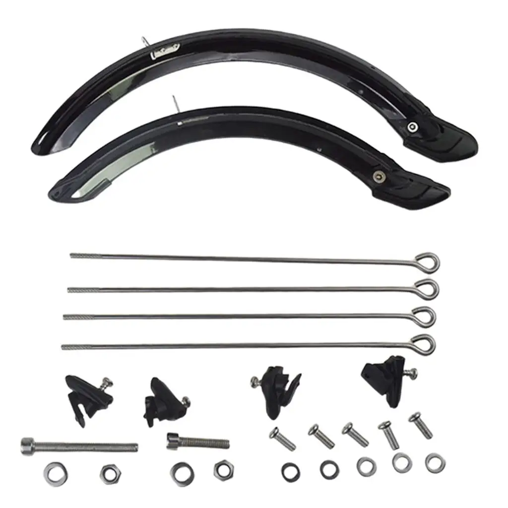 Durable Folding Bike Mud Guard 14`` 20`` Wheel Bicycle V-Brake Front Rear Mudguard Set Accessories