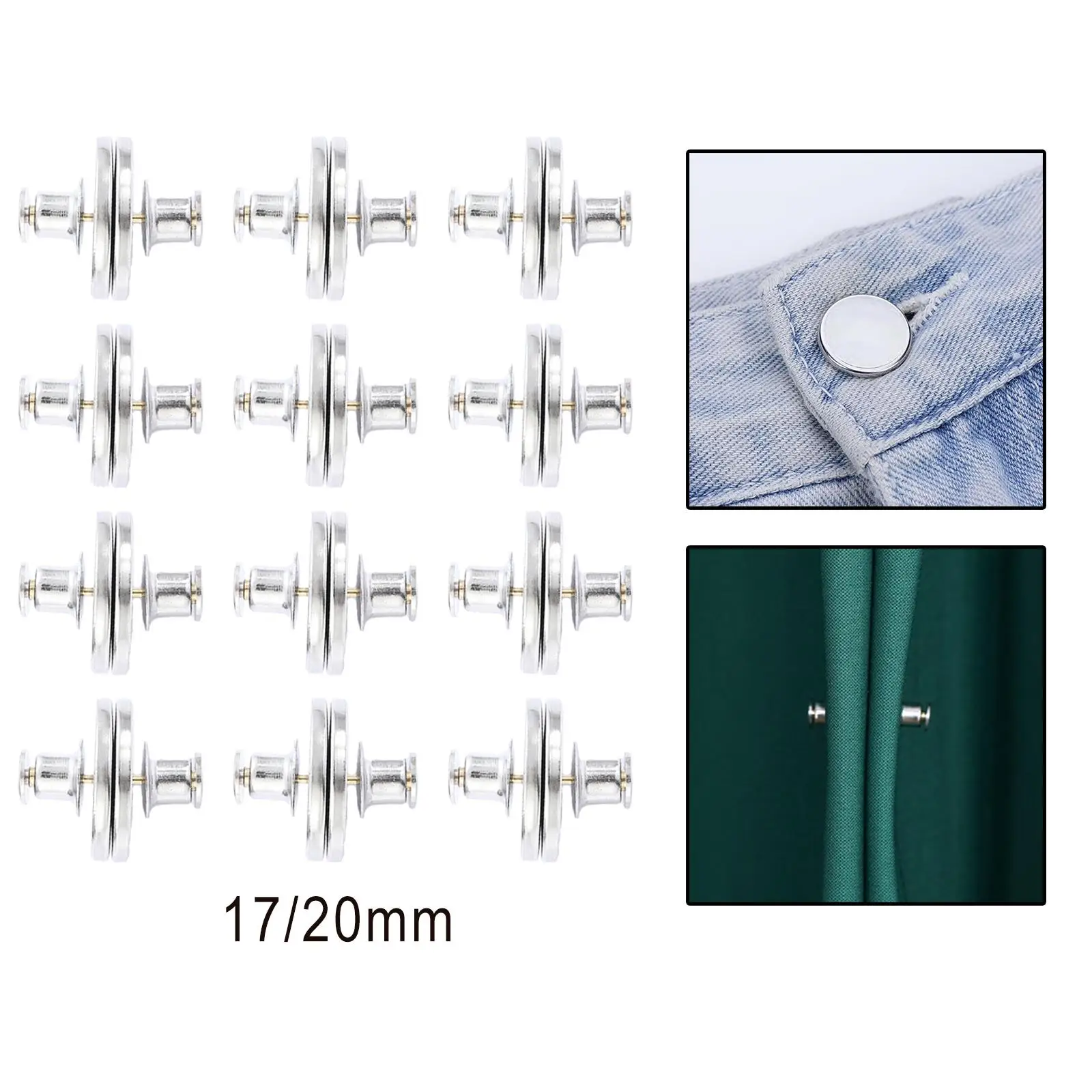 6 Pair Curtain Magnetic Button Removable No Tool Instant No Sew for Clothing