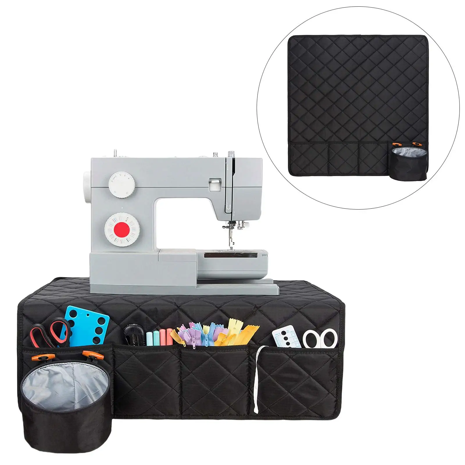 Sewing Machine Mat for Table with Pockets, Water-Resistant Sewing Machine Pad Organizer for Sewing Accessories