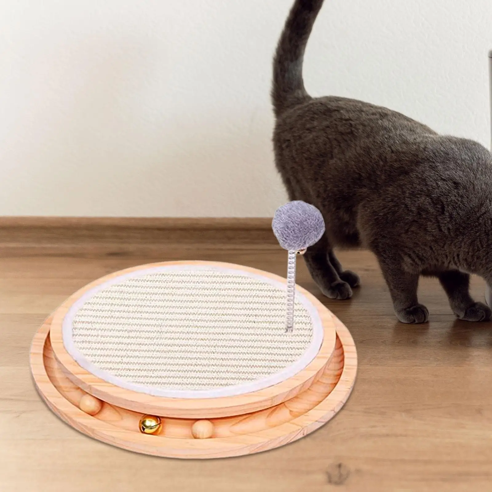 Scratching Lounge Bed Ball Track Toys Kitten House Cat Scratcher Board Round