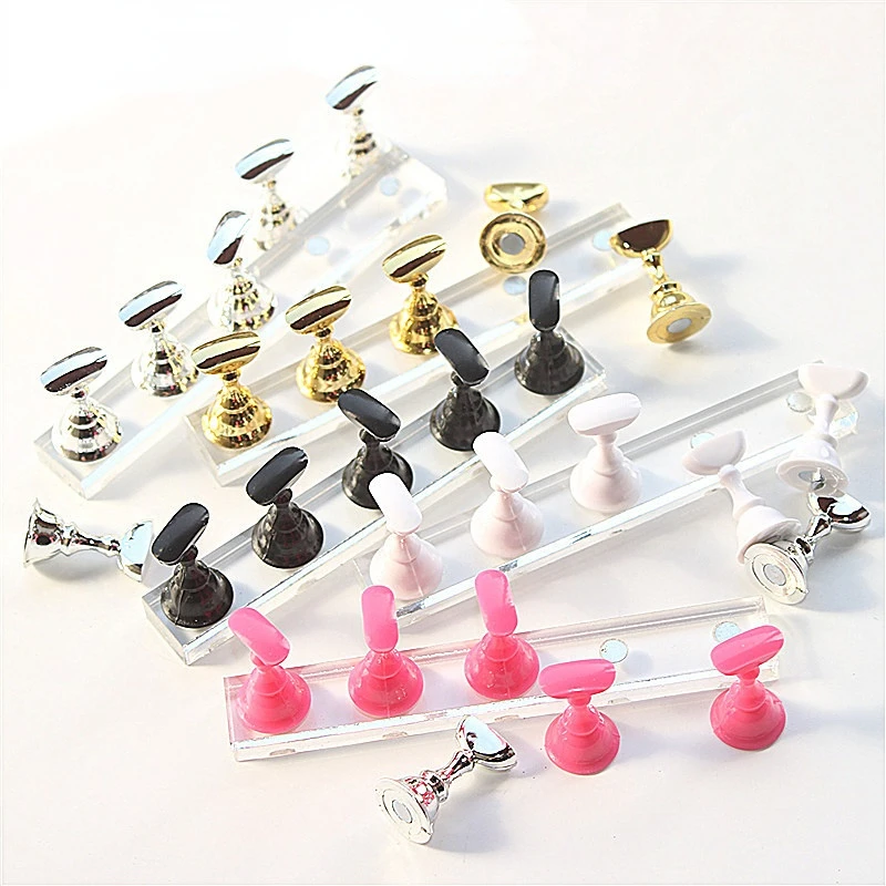 Best of 5pcs / set Magnetic Nail Holder Practice Display Stand Acrylic Crystal Showing Shelf Nail Art Tool Nail Polish Display Stand Reviews & Tips