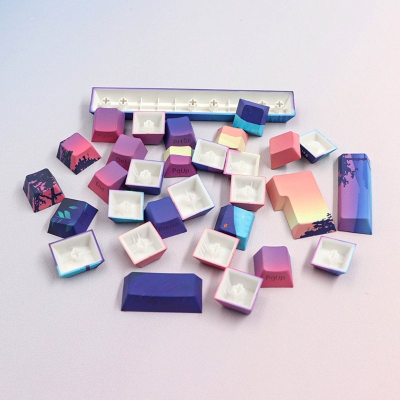 Dreamland-Double Shot PBT Keycaps, 124 teclas, retroiluminação,