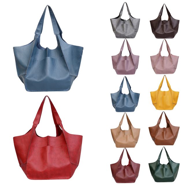 Simple Large Bag Soft Leather Large Capacity One-shoulder Portable Tote Bag