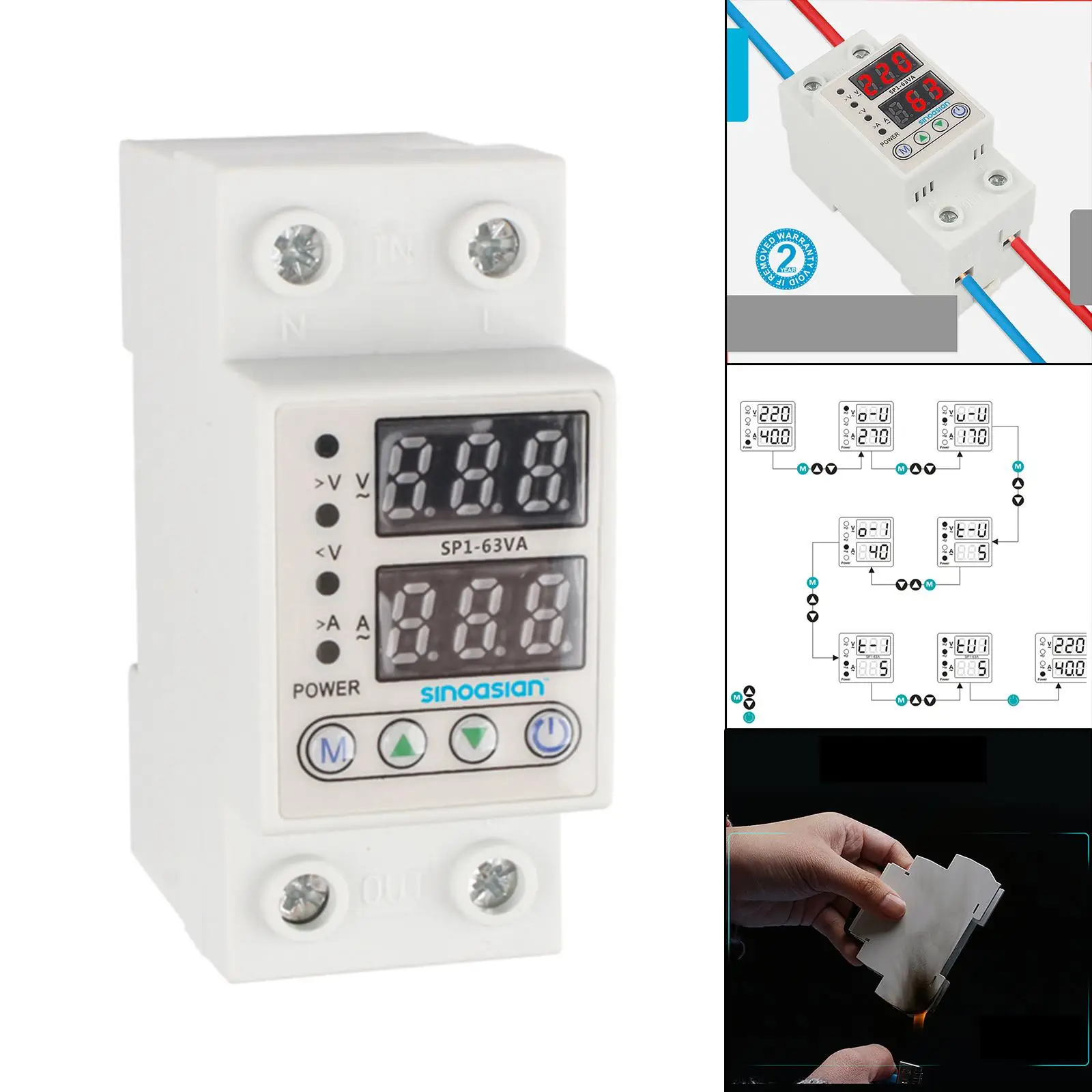 Over Voltage Ammeter Protector Voltage Relay Miniature Circuit Breaker