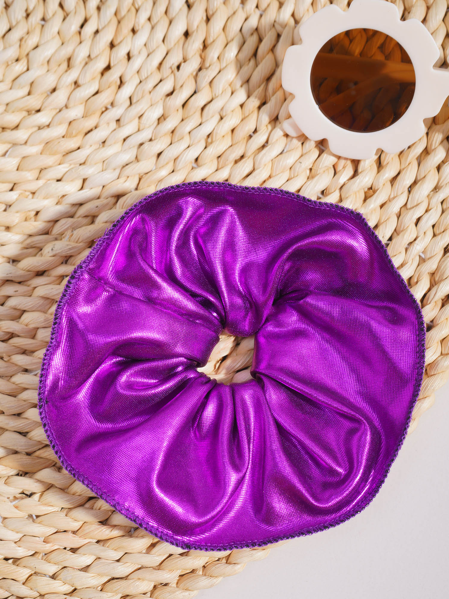 Kinder Mädchen Tanz Sport Metallic Haarband Rüschen Haar Scrunchie Haargummi Gymnastik Skating Pferdeschwanz Halter Breites Haarband – Detail 6