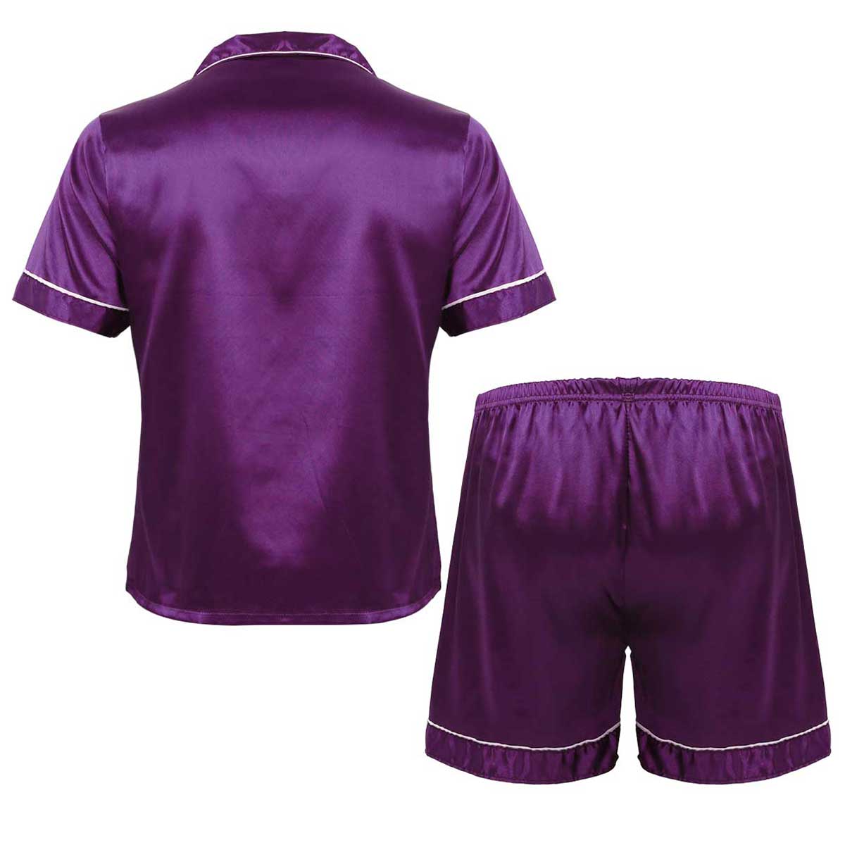 Title 5, Herren-Pyjama-Set aus seidigem Satin, Loungewea...