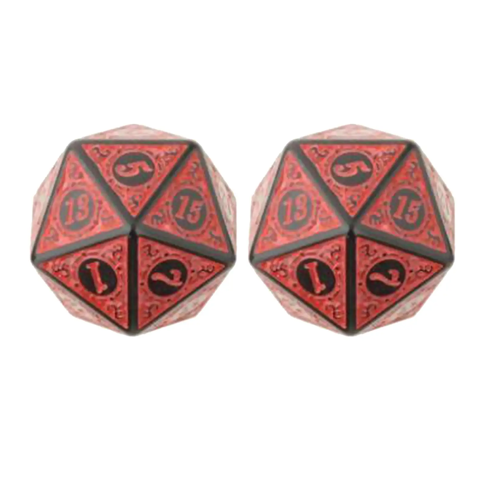 20 Sided Polyhedral Dice 10 Pieces Dice Set English Letters Acrylic Unique 20 mm for Dice Games Roleplaying Party Game