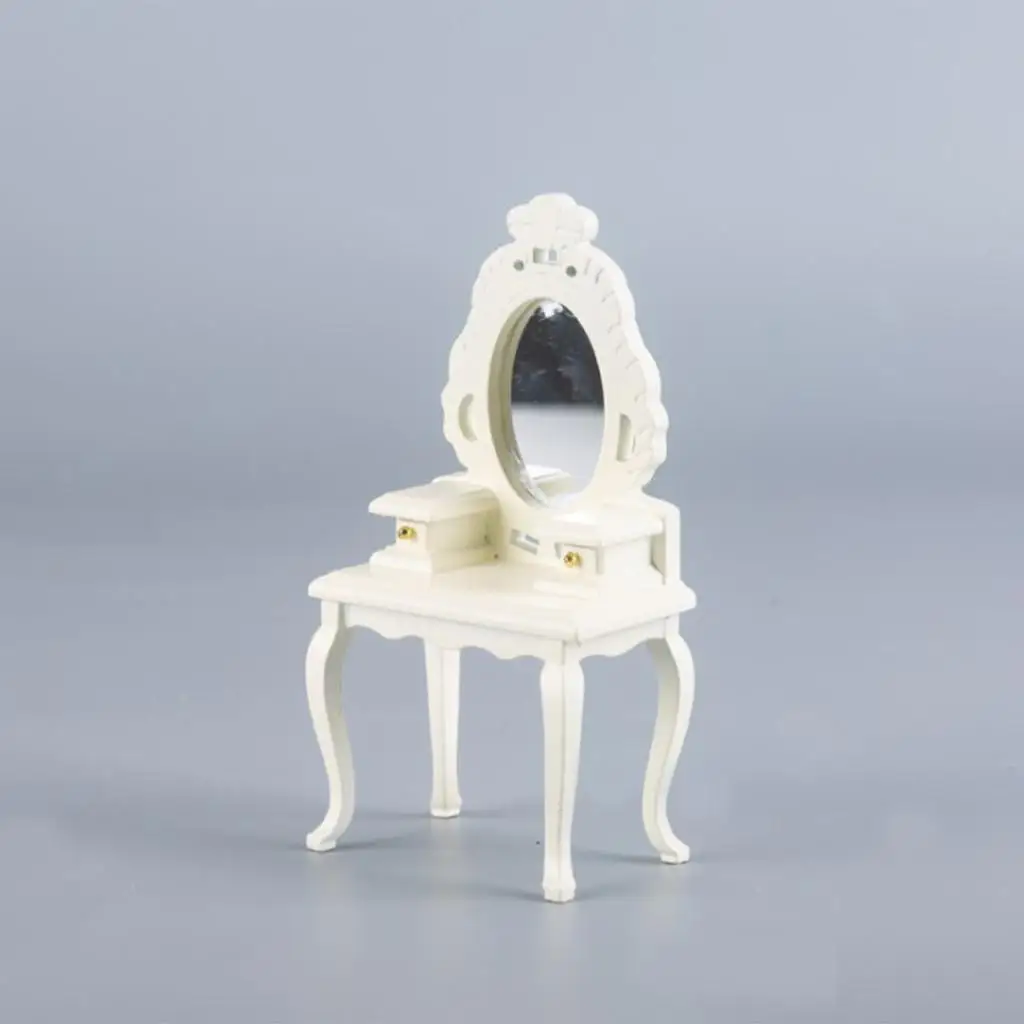 Retro 1:12 Miniatures Doll House Dressing Table Furniture Toys Tiny Decor