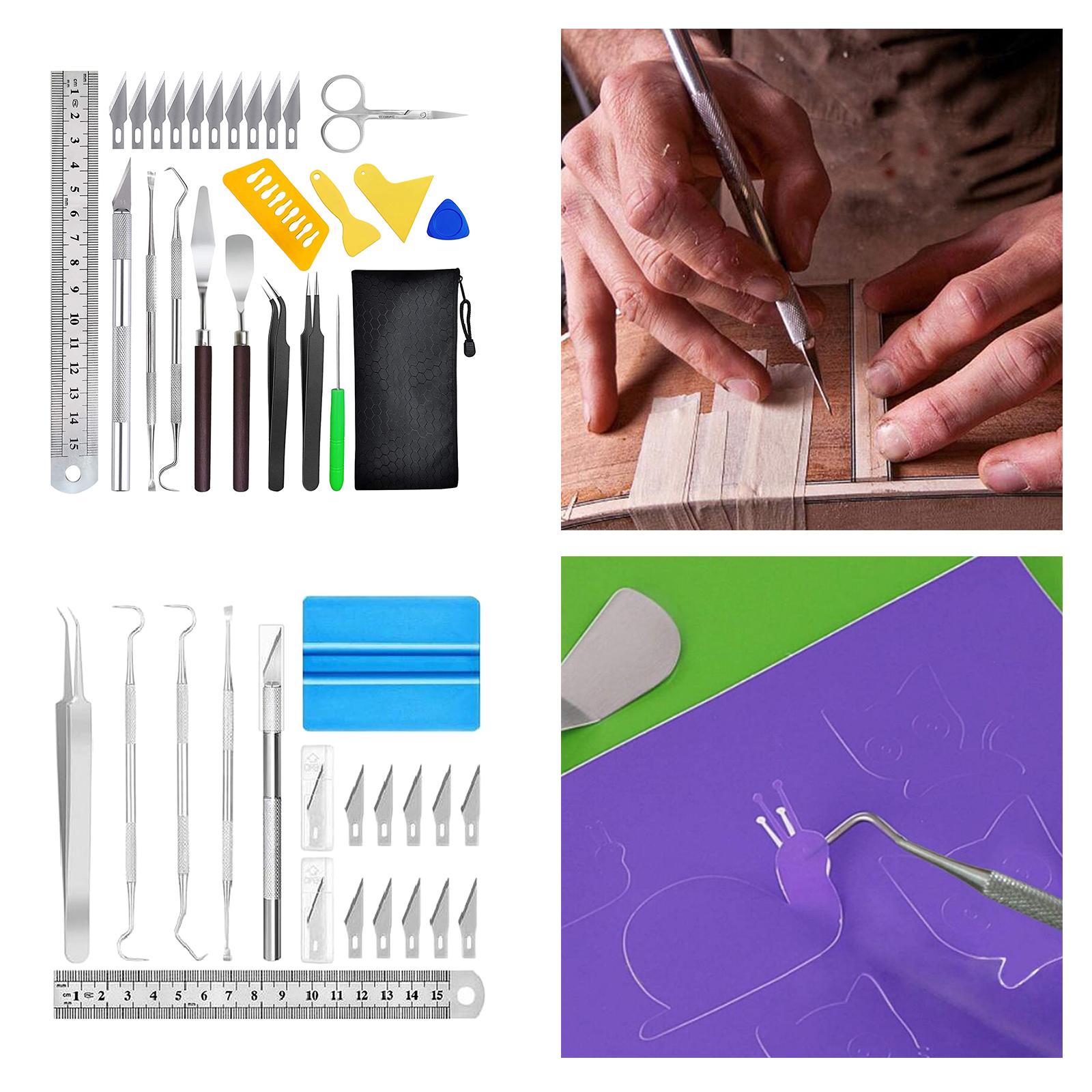 Set of 17/25 Precision Craft Vinyl Weeding Tools Set,Basic Vinyl Tool Kit for Silhouettes,Cameos, Lettering Arts Crafts Project