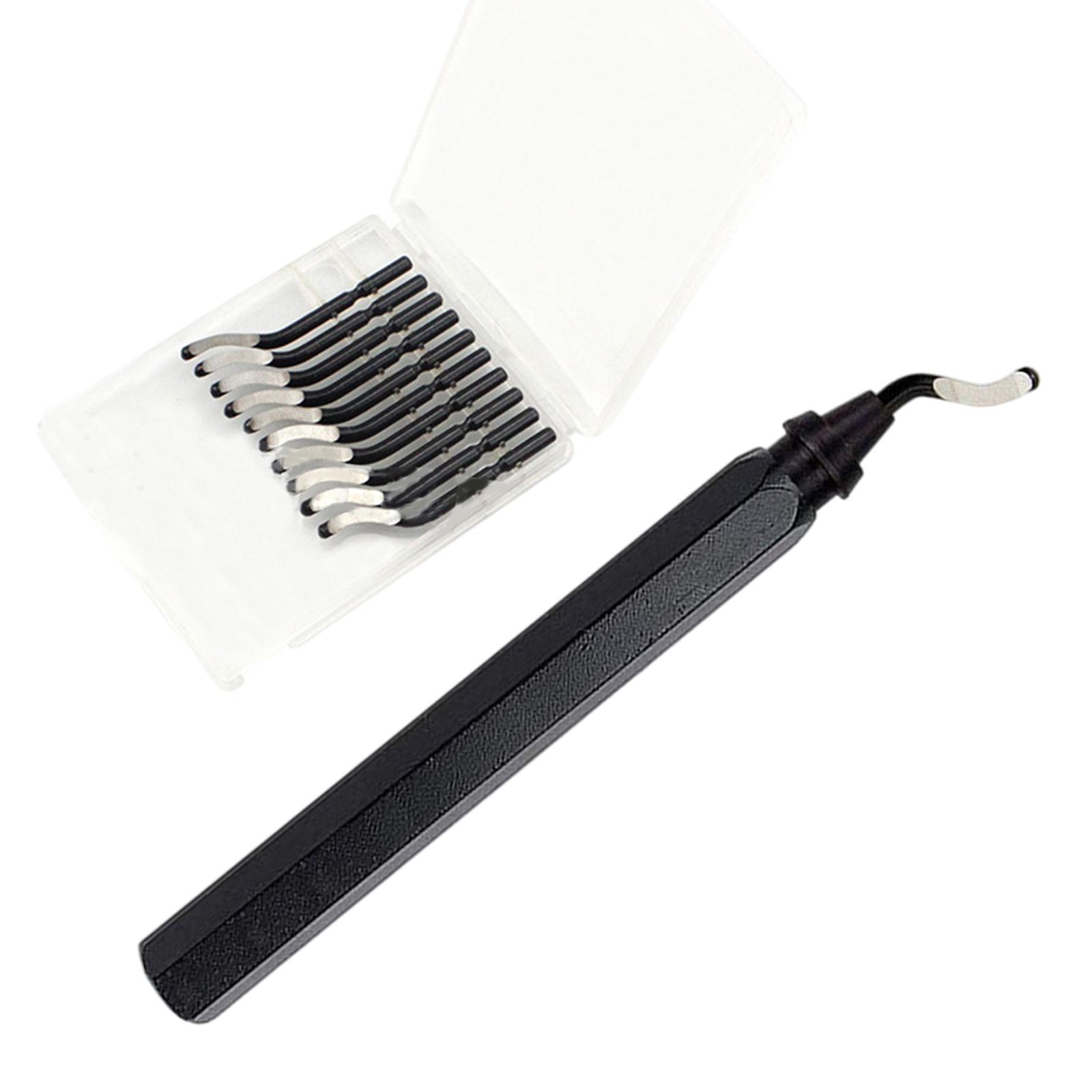 Metal Deburring Tool Kit Rotary Blade with Router Bit Burr Trimming Scrapers for Wood Brass Resin Art Metal Work Copper