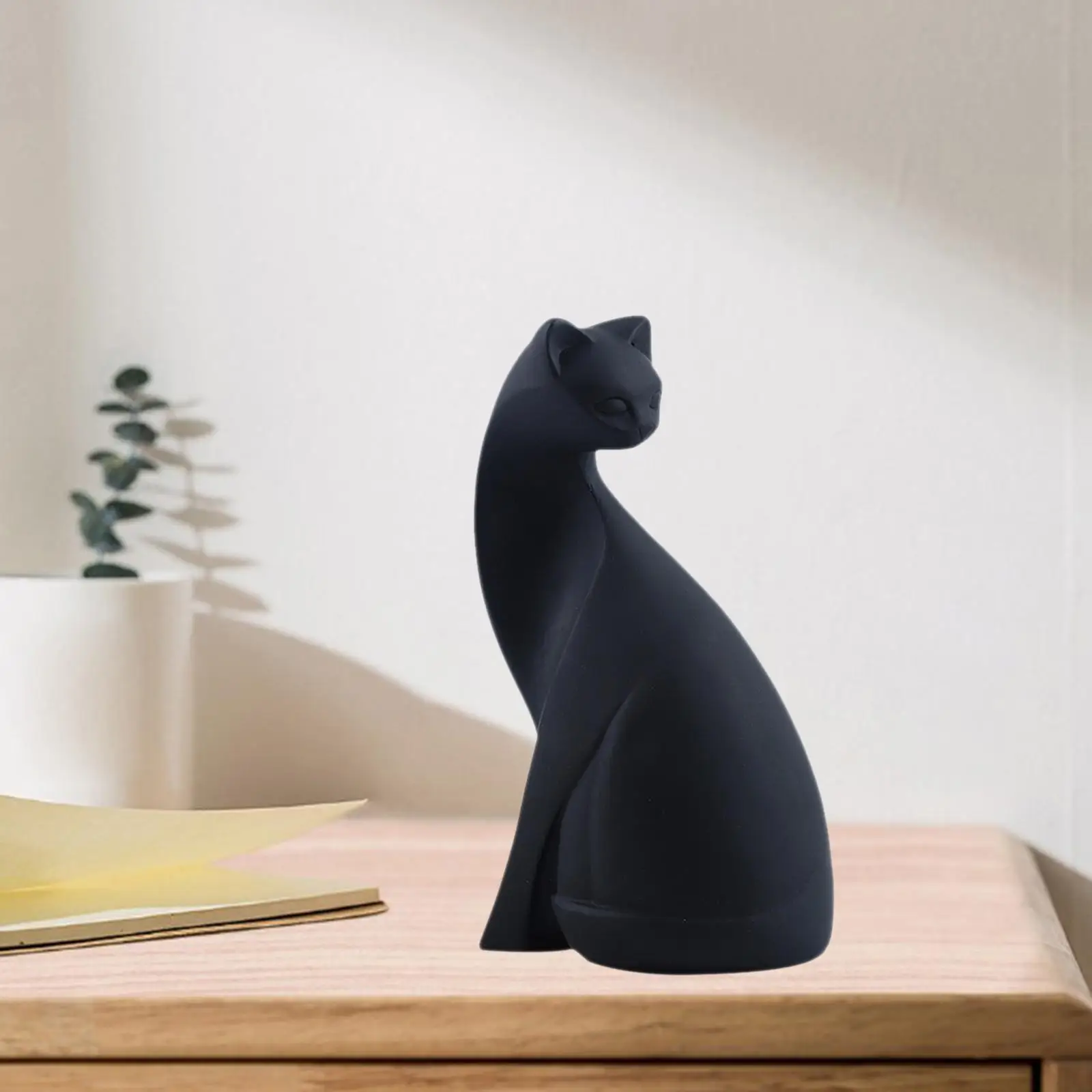 2 Piece Cat Figurine  Shelf Kitten Sculpture Miniature Statue