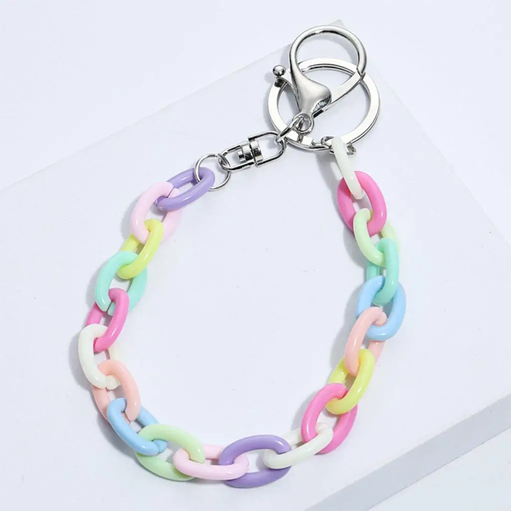 Colorful Acrylic  Chain Lobster Clasp Keychains for Necklace Bracelet Making Colorful Chain Plastic Chain s