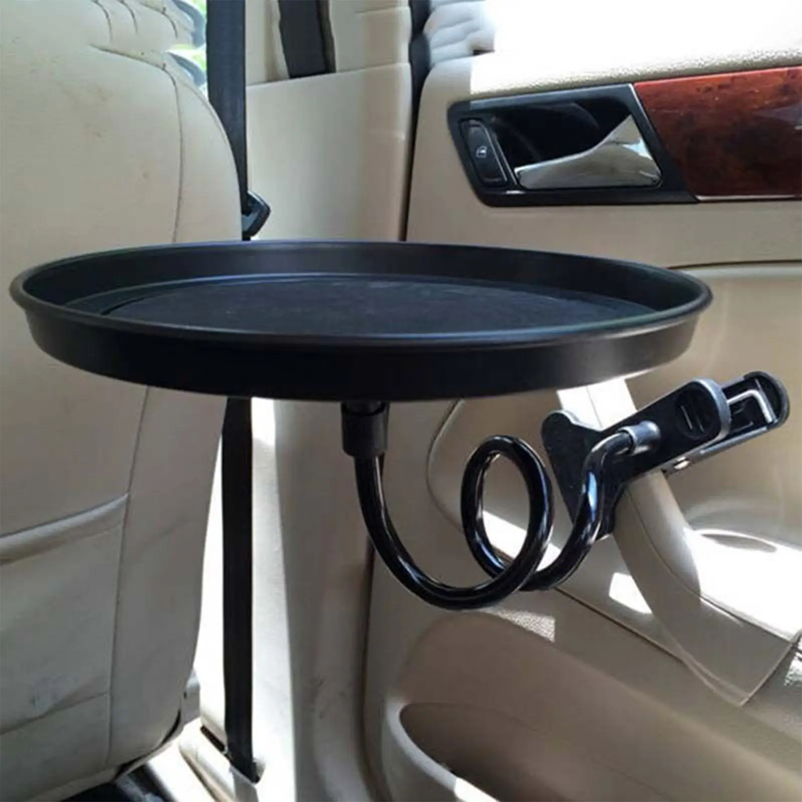 Car Food Tray Non-Skid Stand W/ Clamp for Passenger Seat Auto